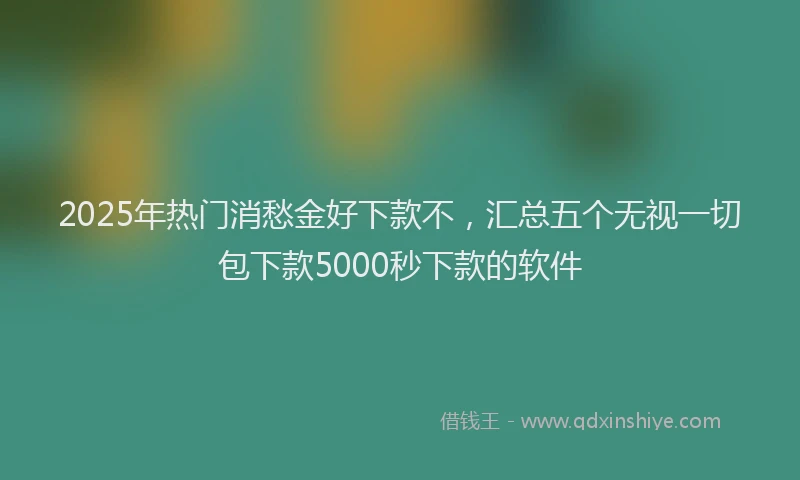 2025年热门消愁金好下款不，汇总五个无视一切包下款5000秒下款的软件