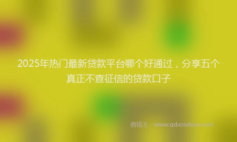 2025年热门最新贷款平台哪个好通过，分享五个真正不查征信的贷款口子