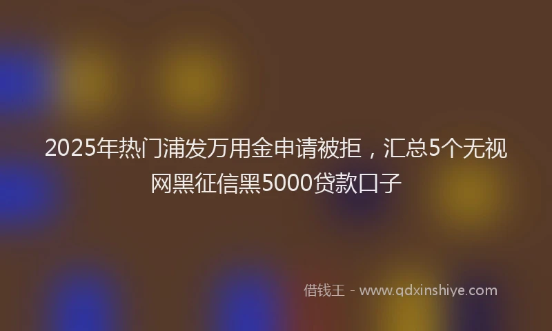 2025年热门浦发万用金申请被拒，汇总5个无视网黑征信黑5000贷款口子