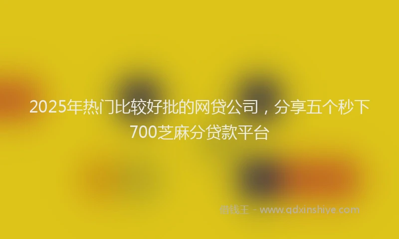 2025年热门比较好批的网贷公司，分享五个秒下700芝麻分贷款平台