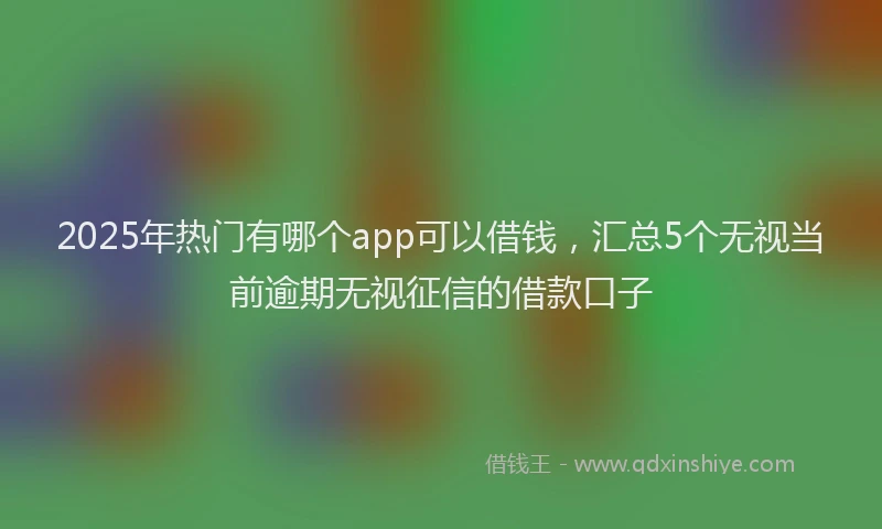2025年热门有哪个app可以借钱，汇总5个无视当前逾期无视征信的借款口子