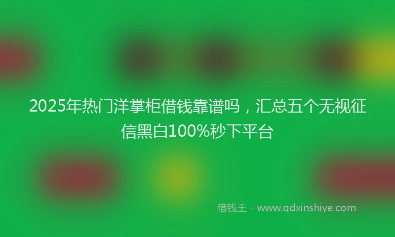 2025年热门洋掌柜借钱靠谱吗，汇总五个无视征信黑白100%秒下平台