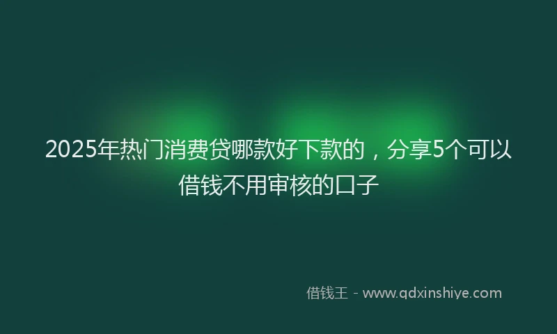 2025年热门消费贷哪款好下款的，分享5个可以借钱不用审核的口子