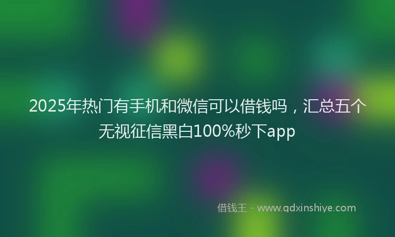 2025年热门有手机和微信可以借钱吗，汇总五个无视征信黑白100%秒下app
