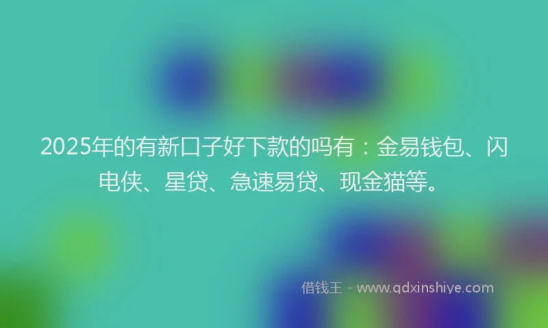 2025年的有新口子好下款的吗有：金易钱包、闪电侠、星贷、急速易贷、现金猫等。