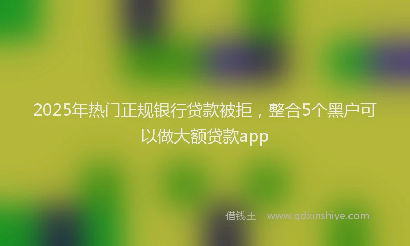 2025年热门正规银行贷款被拒，整合5个黑户可以做大额贷款app