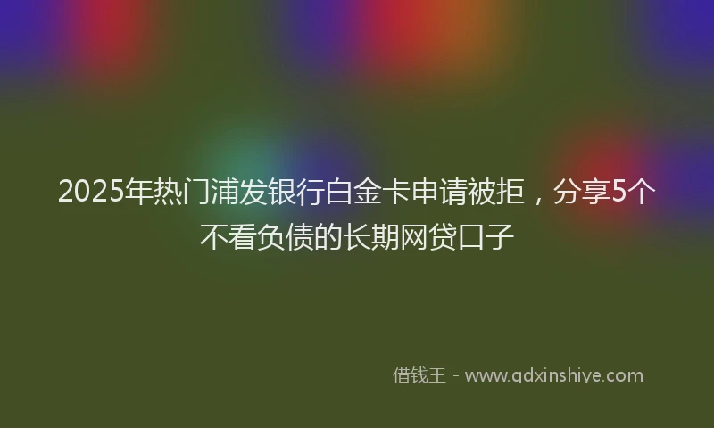 2025年热门浦发银行白金卡申请被拒,分享5个不看负债的长期网贷口子
