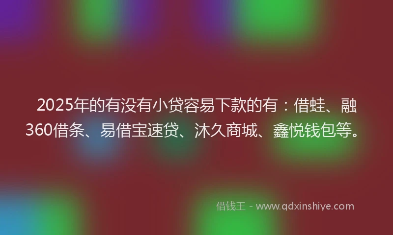 2025年的有没有小贷容易下款的有:借蛙、融360借条、易借宝速贷、沐久商城、鑫悦钱包等。