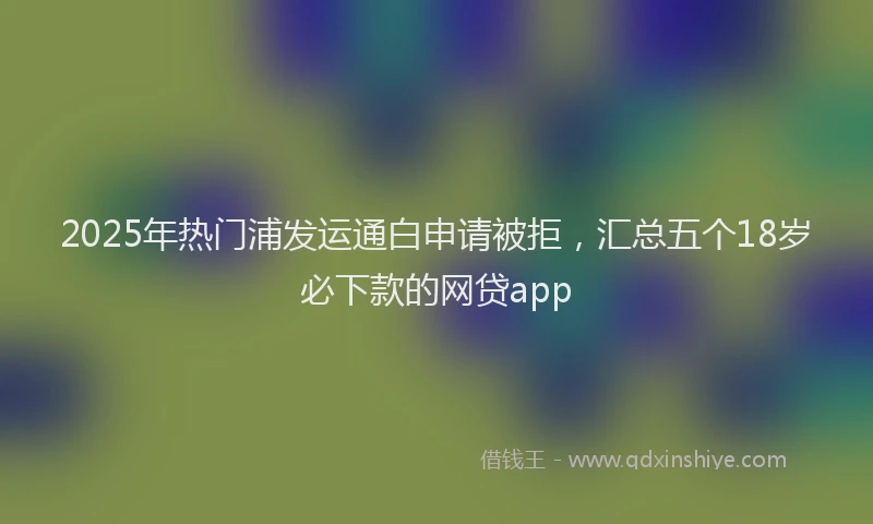 2025年热门浦发运通白申请被拒，汇总五个18岁必下款的网贷app