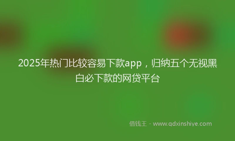 2025年热门比较容易下款app,归纳五个无视黑白必下款的网贷平台