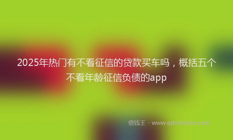2025年热门有不看征信的贷款买车吗，概括五个不看年龄征信负债的app