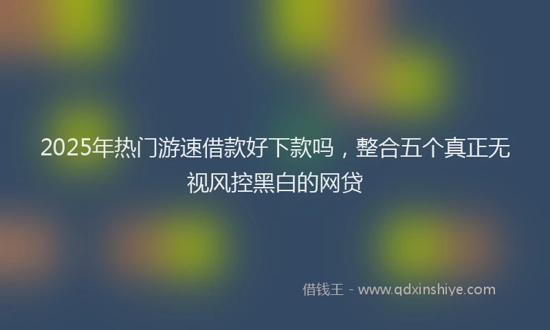 2025年热门游速借款好下款吗,整合五个真正无视风控黑白的网贷