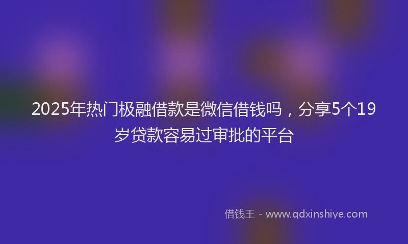 2025年热门极融借款是微信借钱吗，分享5个19岁贷款容易过审批的平台