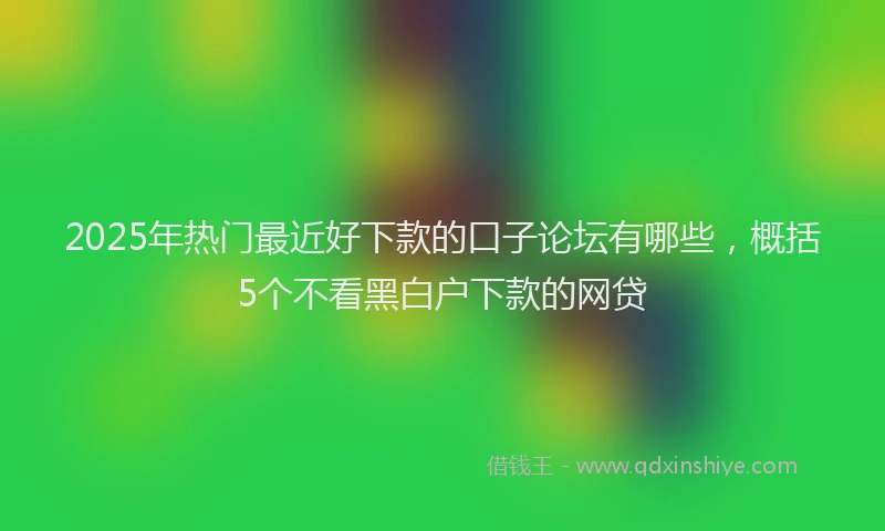 2025年热门最近好下款的口子论坛有哪些,概括5个不看黑白户下款的网贷