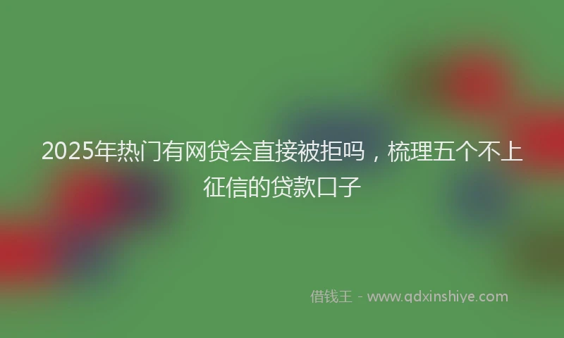 2025年热门有网贷会直接被拒吗，梳理五个不上征信的贷款口子