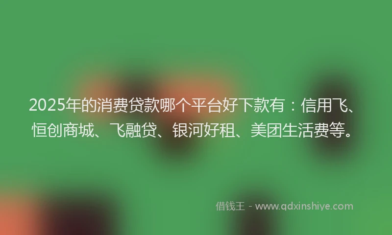 2025年的消费贷款哪个平台好下款有:信用飞、恒创商城、飞融贷、银河好租、美团生活费等。