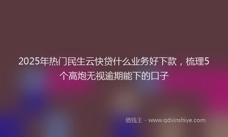 2025年热门民生云快贷什么业务好下款，梳理5个高炮无视逾期能下的口子