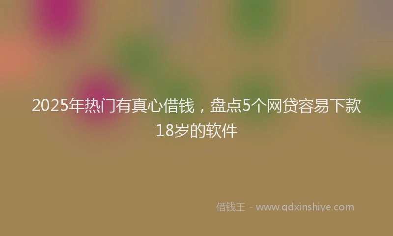 2025年热门有真心借钱，盘点5个网贷容易下款18岁的软件