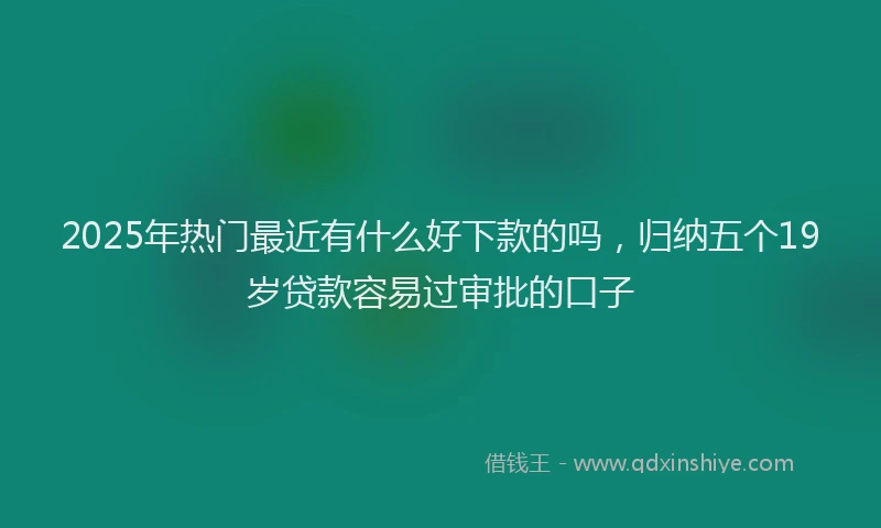 2025年热门最近有什么好下款的吗，归纳五个19岁贷款容易过审批的口子
