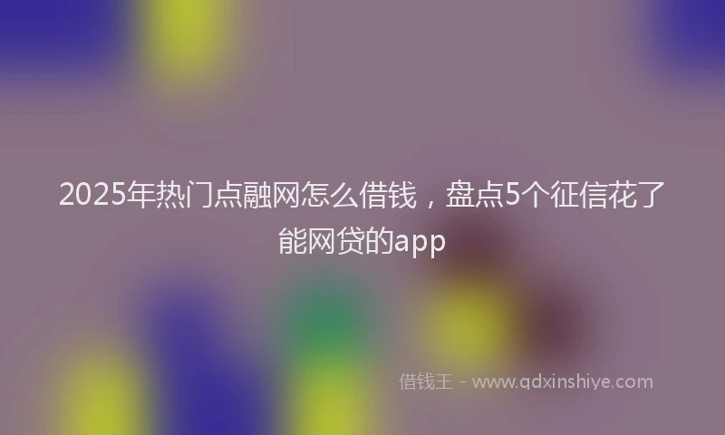 2025年热门点融网怎么借钱，盘点5个征信花了能网贷的app