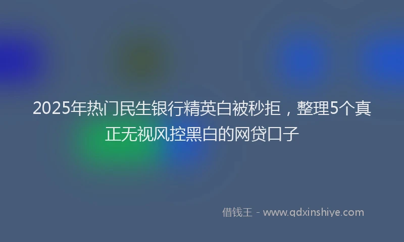 2025年热门民生银行精英白被秒拒，整理5个真正无视风控黑白的网贷口子
