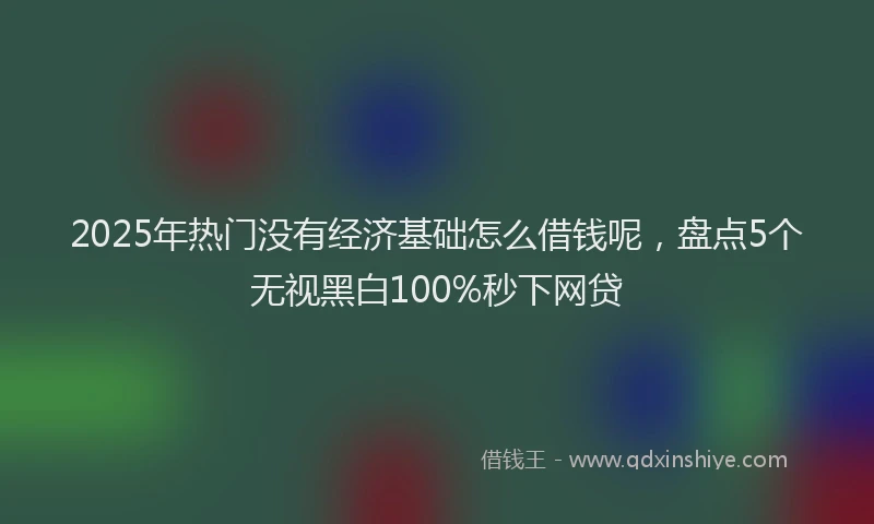 2025年热门没有经济基础怎么借钱呢，盘点5个无视黑白100%秒下网贷