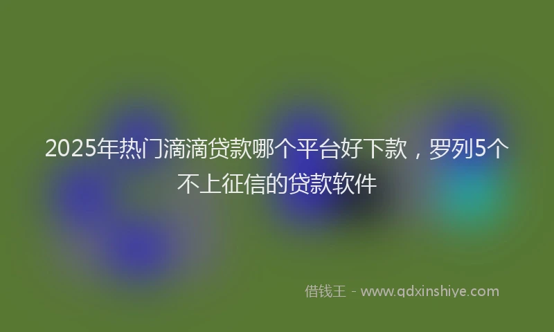 2025年热门滴滴贷款哪个平台好下款，罗列5个不上征信的贷款软件