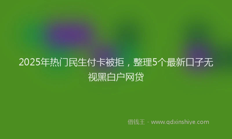 2025年热门民生付卡被拒，整理5个最新口子无视黑白户网贷