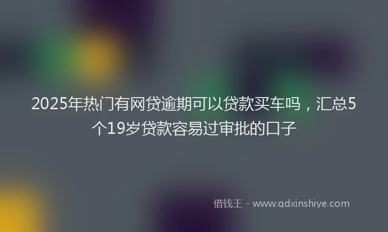 2025年热门有网贷逾期可以贷款买车吗，汇总5个19岁贷款容易过审批的口子