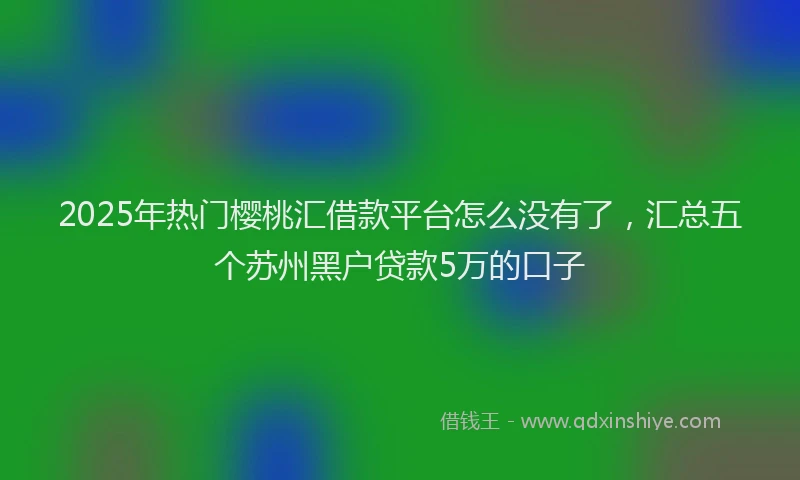 2025年热门樱桃汇借款平台怎么没有了，汇总五个苏州黑户贷款5万的口子