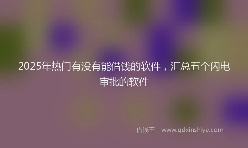 2025年热门有没有能借钱的软件，汇总五个闪电审批的软件