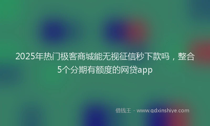 2025年热门极客商城能无视征信秒下款吗，整合5个分期有额度的网贷app