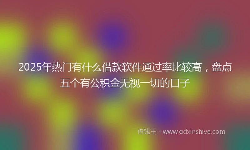 2025年热门有什么借款软件通过率比较高，盘点五个有公积金无视一切的口子