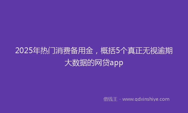 2025年热门消费备用金，概括5个真正无视逾期大数据的网贷app