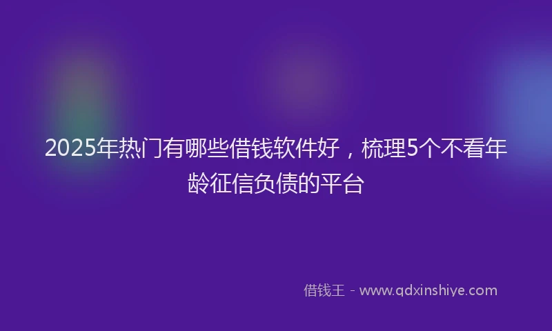 2025年热门有哪些借钱软件好,梳理5个不看年龄征信负债的平台