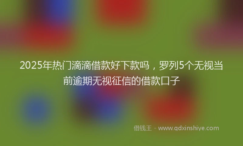 2025年热门滴滴借款好下款吗，罗列5个无视当前逾期无视征信的借款口子