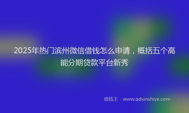 2025年热门滨州微信借钱怎么申请，概括五个高能分期贷款平台新秀