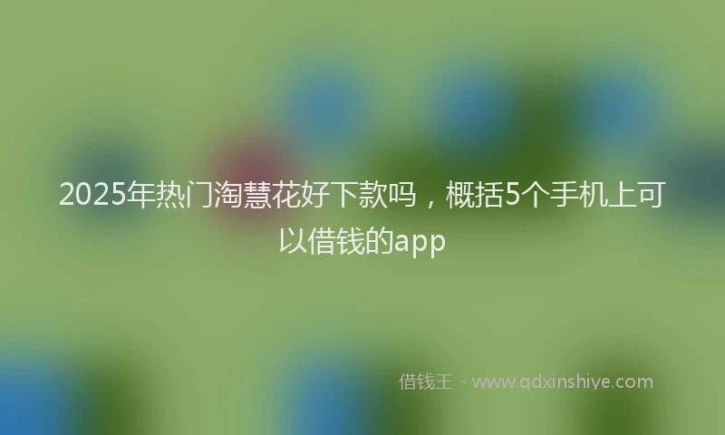 2025年热门淘慧花好下款吗，概括5个手机上可以借钱的app