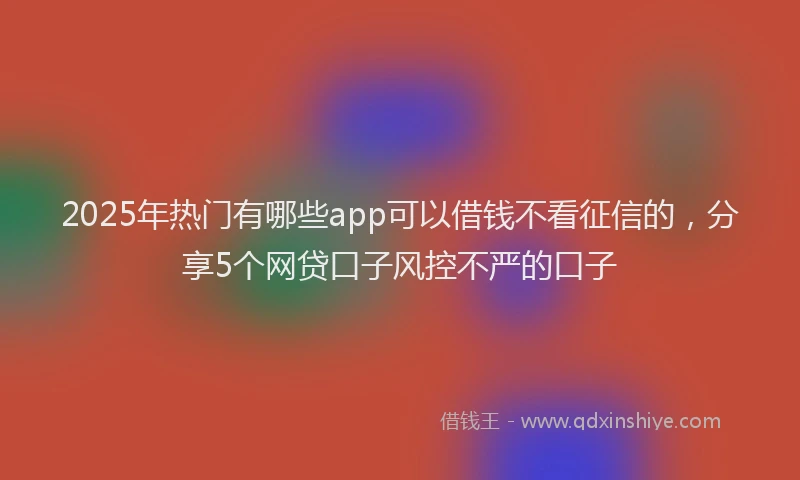 2025年热门有哪些app可以借钱不看征信的，分享5个网贷口子风控不严的口子