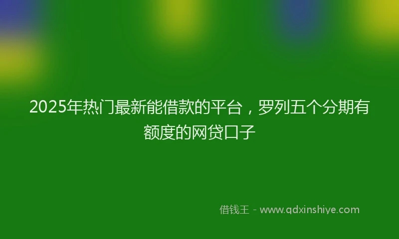 2025年热门最新能借款的平台，罗列五个分期有额度的网贷口子