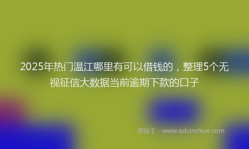 2025年热门温江哪里有可以借钱的，整理5个无视征信大数据当前逾期下款的口子