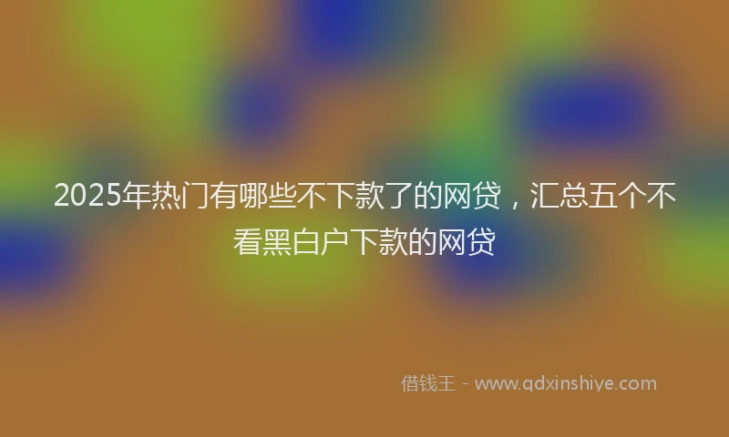 2025年热门有哪些不下款了的网贷，汇总五个不看黑白户下款的网贷