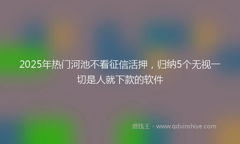 2025年热门河池不看征信活押，归纳5个无视一切是人就下款的软件