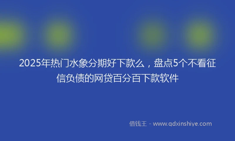 2025年热门水象分期好下款么，盘点5个不看征信负债的网贷百分百下款软件