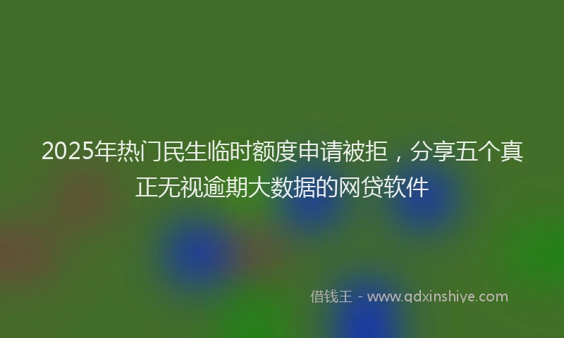 2025年热门民生临时额度申请被拒，分享五个真正无视逾期大数据的网贷软件
