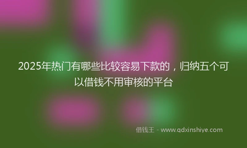 2025年热门有哪些比较容易下款的，归纳五个可以借钱不用审核的平台