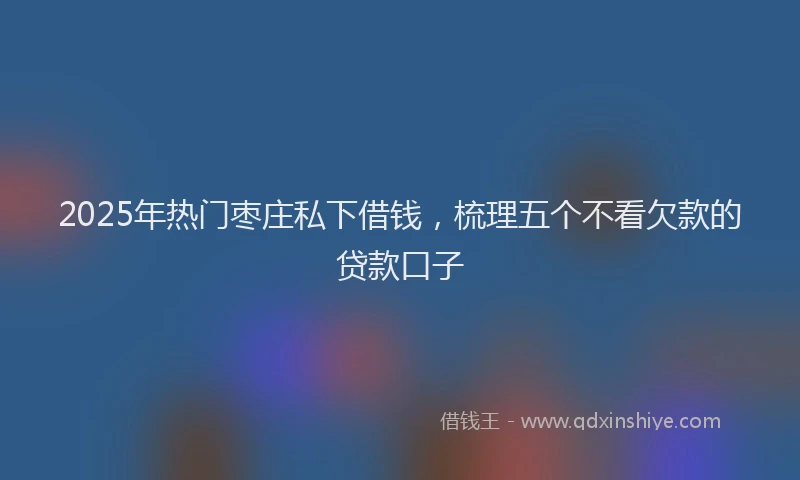2025年热门枣庄私下借钱，梳理五个不看欠款的贷款口子
