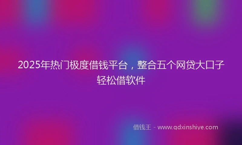 2025年热门极度借钱平台，整合五个网贷大口子轻松借软件