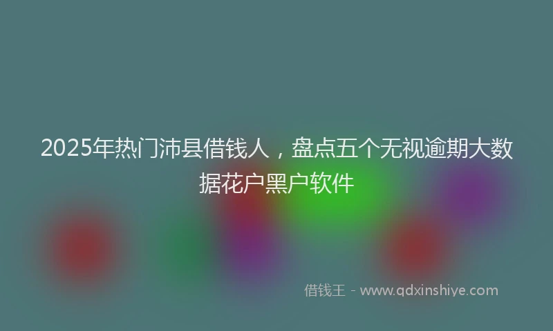 2025年热门沛县借钱人，盘点五个无视逾期大数据花户黑户软件