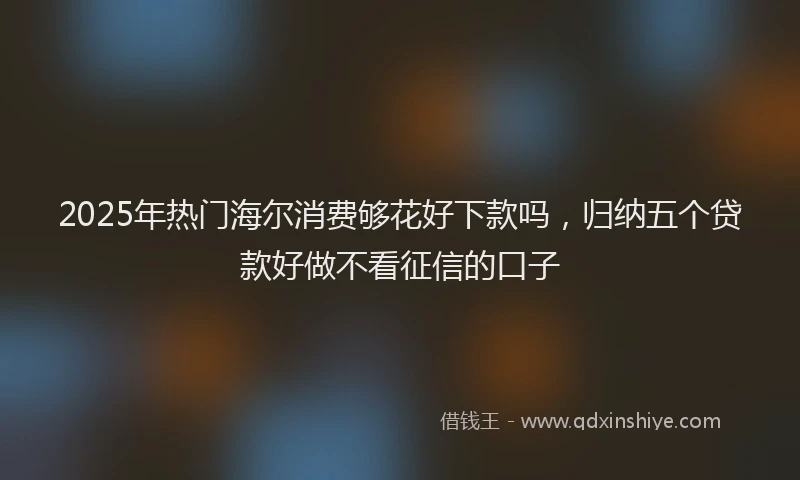 2025年热门海尔消费够花好下款吗，归纳五个贷款好做不看征信的口子